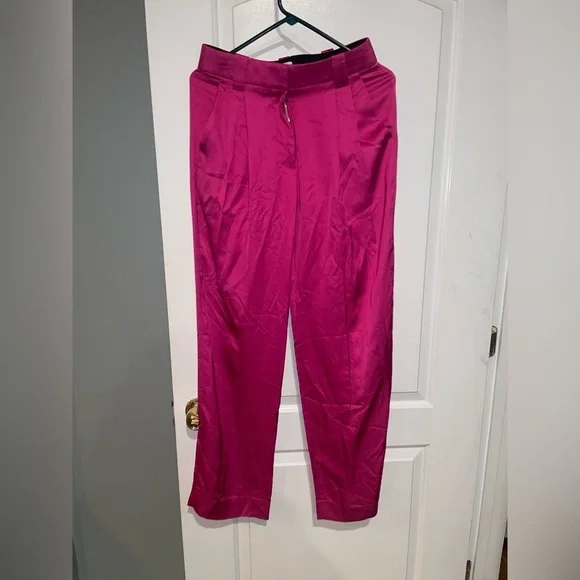 New! A.L.C. Flynn High-Waisted Pleated Trousers 💕 size 0 NWT! Disco Pink 🪩 - Picture 9 of 13